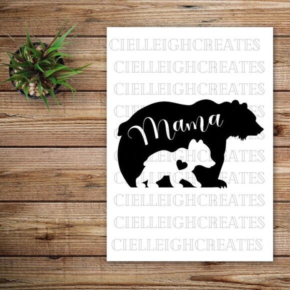 *2 for $20* Mama Bear and Cub Vinyl Decal Sticker Handcrafted - Picture 1 of 5